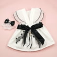 thumbnail image 3 of Flying Sleeves Pet Dress with V-neck - Black Bowknot Faux Pearl Costume for Small Dogs, 3 of 8