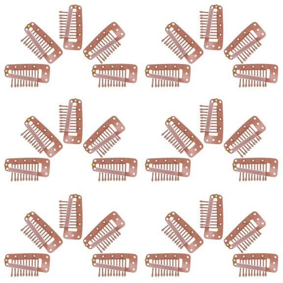 BESTYASH 30Pcs Brown Wig Clip Kit with Comb Teeth for Easy Hair Fixing
