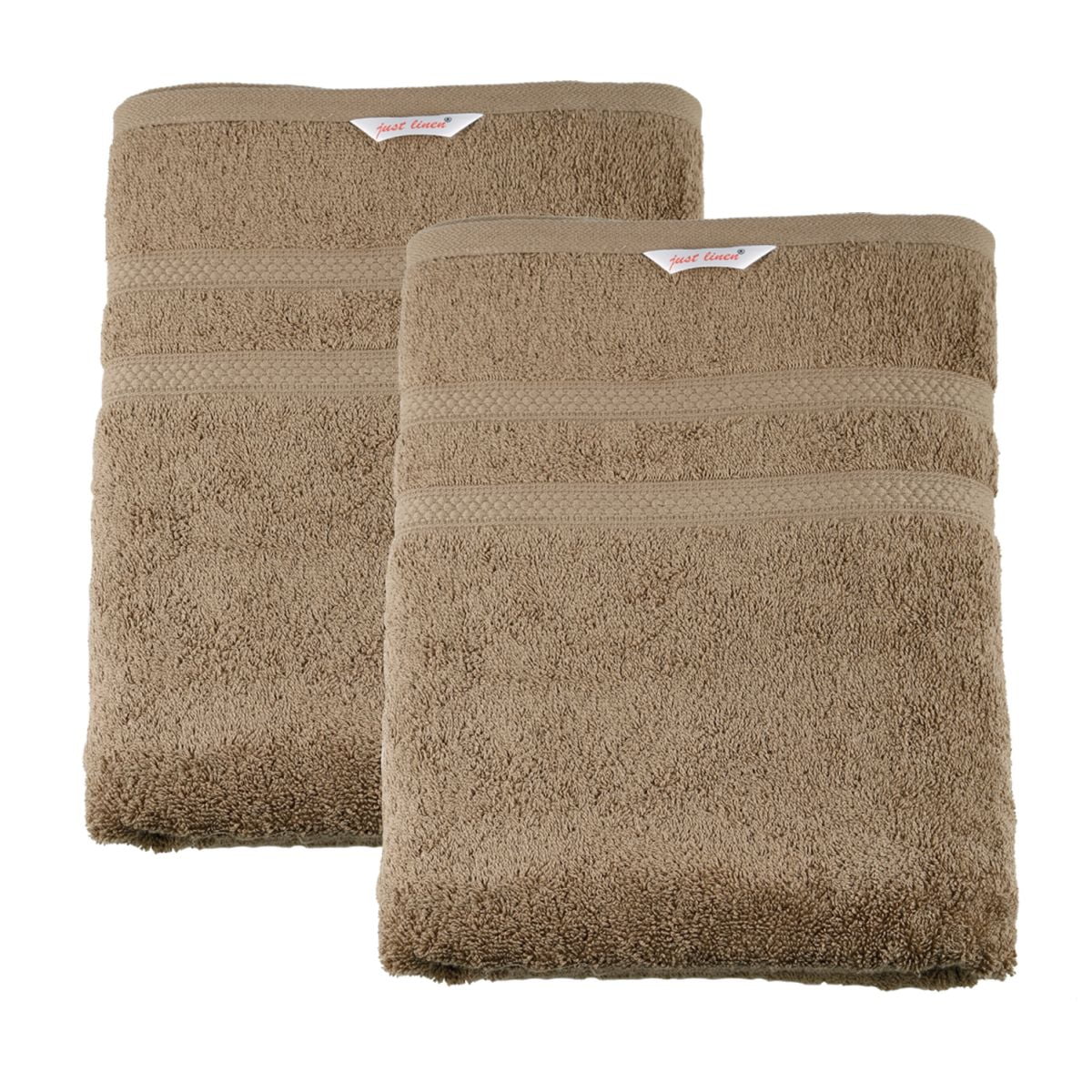 Just Linen Luxury 100% Cotton Soft & Elegant Terry, Pair of Bath Towels ...