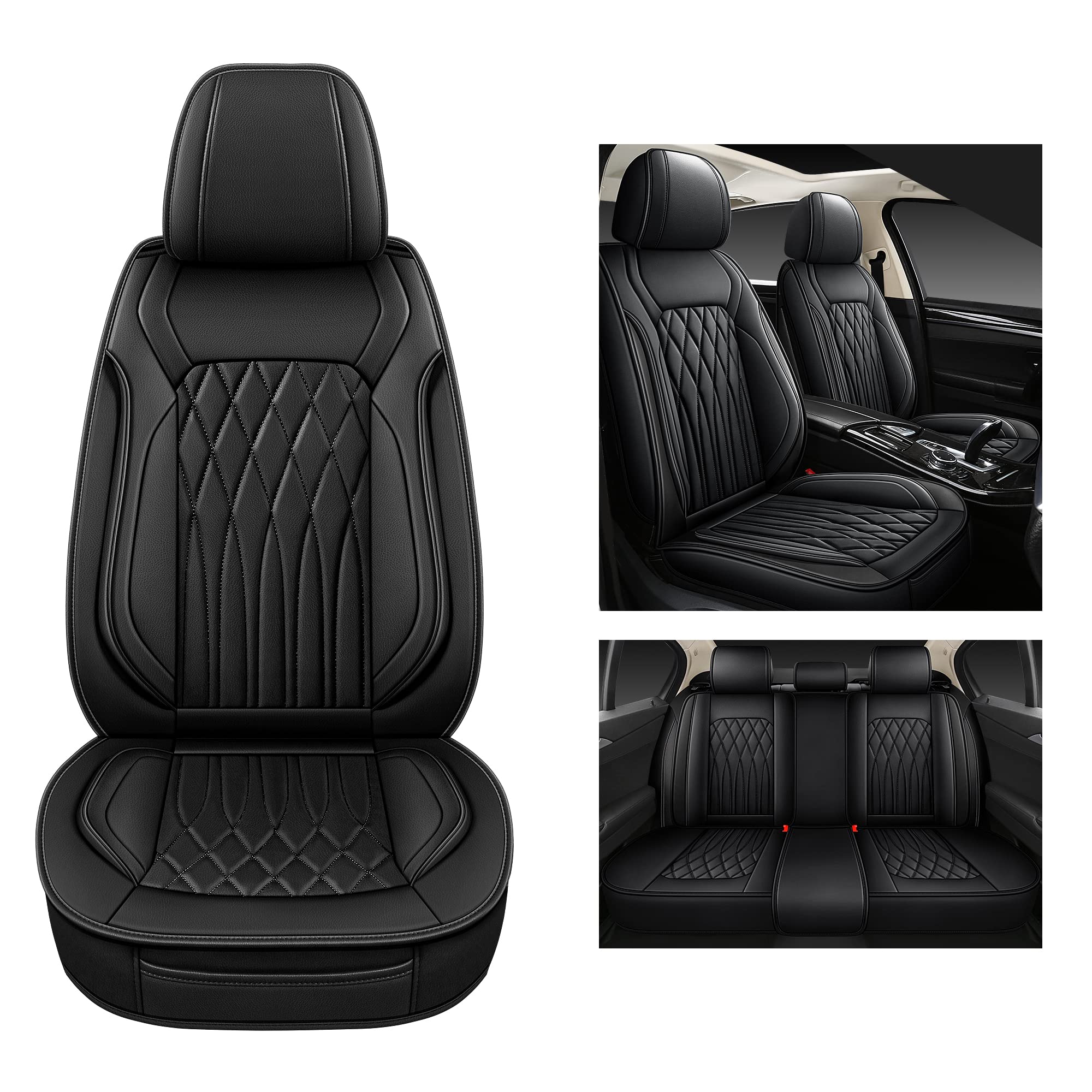 4pcs set black car seat cover heat pressed thick foam seat cushion  universal fit Truck SUV Van auto accessories inside decoration new design