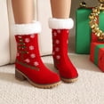 thumbnail image 4 of Wowcloth Women's Fashion Casual Boots – Trendy Round Toe Thick Platform Chunky Heel with Plush Lining Winter Warm Stylish Ankle Boots for Women Footwear, 4 of 5