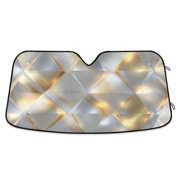 Foldable Car Windshield Sunshade UV Sun Visor Protector Blocks UV Rays Keeps Vehicle Cool 57x31.5 Inch Luxe Triangular Gradient