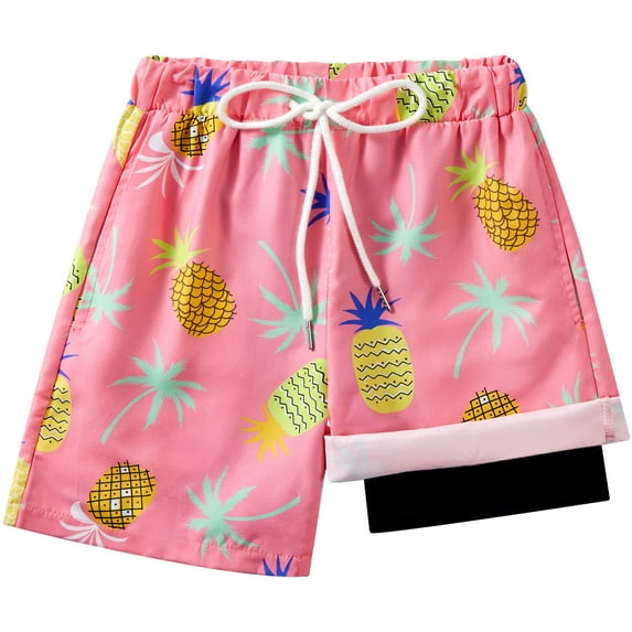 5-16T Little Boys Swim Trunks Kids Boardshorts Print Swimwear Quick Dry Beach Shorts UPF 50+