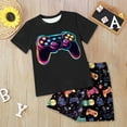 thumbnail image 2 of Toddler Boys Clothes Boy Summer Shorts Set Children's Spring Cartoon Printed Short-sleeved Running Suit 1t 2t 3t 4t 5t 6t T-Shirt+Pant 2Pcs/Set Tops 2 Piece, 2 of 5