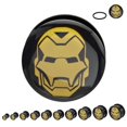 thumbnail image 1 of Marvel IRMNUP03-916PR Screw Fit Acrylic Plugs with Ironman Logo, Yellow - 0.56 in., 1 of 1