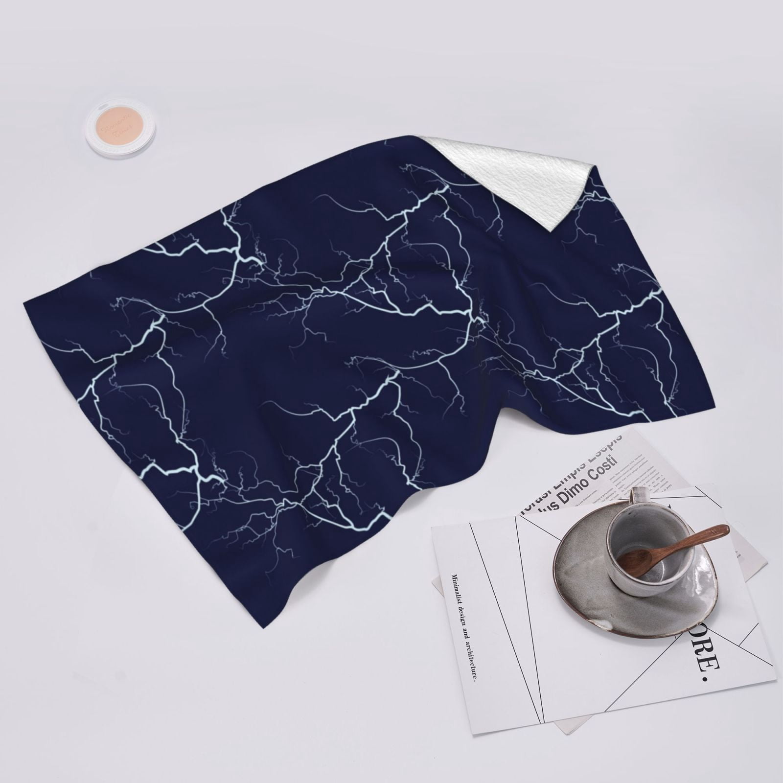 White Lightning Thunder 27.5" x 16" Ultra Soft Hand Towel, Face Wash Cloth for Bathroom, Gym, Travel, Pool