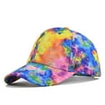 thumbnail image 5 of Unisex Tie Dye Baseball Cap Fashion Funny Print Baseball Cap Adjustable Peaked Cap Outdoor Sports Couple Hats Adjustable Curved Brim Hats Sun, 5 of 9