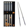 thumbnail image 1 of Metal Non-Slip Design Retro Blue White Porcelain Pattern Stainless Steel Chopsticks Sticks Convenient, 1 of 9