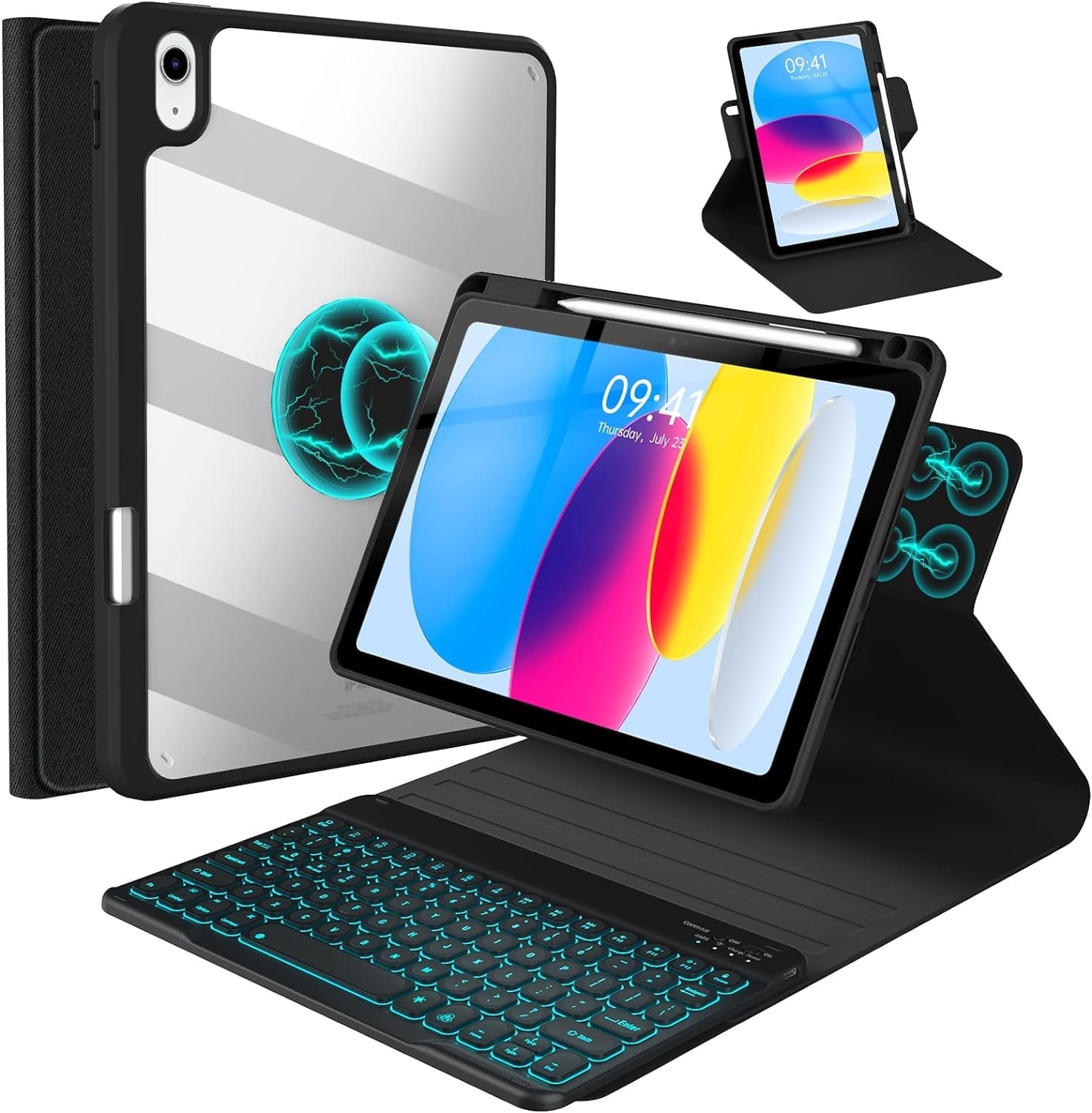 Vinci iPad 11th/10th Gen Keyboard Case, Black