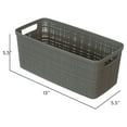 thumbnail image 3 of Curver Jute Narrow Gray Plastic Decorative Storage Basket, 13.6 in x 6.7 in x 5.7 in, 3 of 7