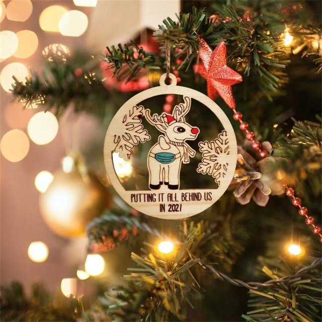 Adorno de Navidad de madera Corte digital Adorno de árbol de Navidad Regalo de Navidad Decoración del hogar Wmkox8yii gf6205