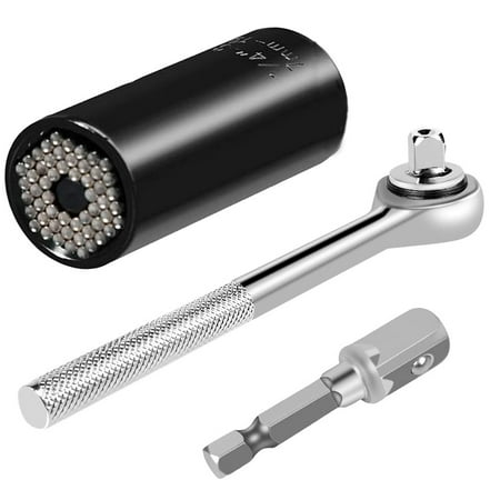 

GOXAWEE 3pcs Universal Socket Tool Set 1/4 -3/4 7-19mm Bushing Ratchet Wrench Set Wrench Power Drill Adapter Set