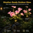 thumbnail image 6 of Rirool Solar Orchid Flower Garden Stake Lights, 7 Heads Warm White Solar Lights Outdoor Waterproof, Decorative Lights for Yard Lawn Patio Pathway, Pink 2 Pack, 6 of 8