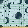 thumbnail image 2 of Ambesonne Moon Fabric by the Yard Upholstery, Grunge Night Stars Crescent, 2 Yards, Soft Blue Night Blue, 2 of 5