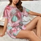 thumbnail image 4 of Fotbe Pastel Macarons Delight Conjunto de Pijama Estampado para Mujer, 2 Piezas, Ropa de Dormir con Camiseta de Manga Corta y Shorts Suaves-3X-Large, 4 of 6