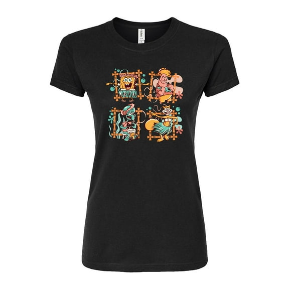 SpongeBob SquarePants - Tiki Squares - Juniors Fitted Graphic T-Shirt
