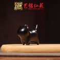 thumbnail image 3 of Sandalwood Confident Cat with Bell, Faceless Cat Tea Pet Figurine, Cartoon Doll Sculpture, Faceless Cat Ornament, 3 of 3