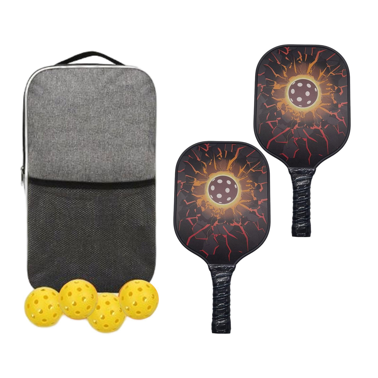 DimyFew Lightweight Pickleball Paddle Set 4x Pickleballs Balls Comfort Grip with Storage Ball Pattern