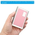 thumbnail image 4 of Uxcell RFID Credit Card Holder Metal Wallet 6 Slots Men Women Hard Protector Case Pink 2 Pack, 4 of 6