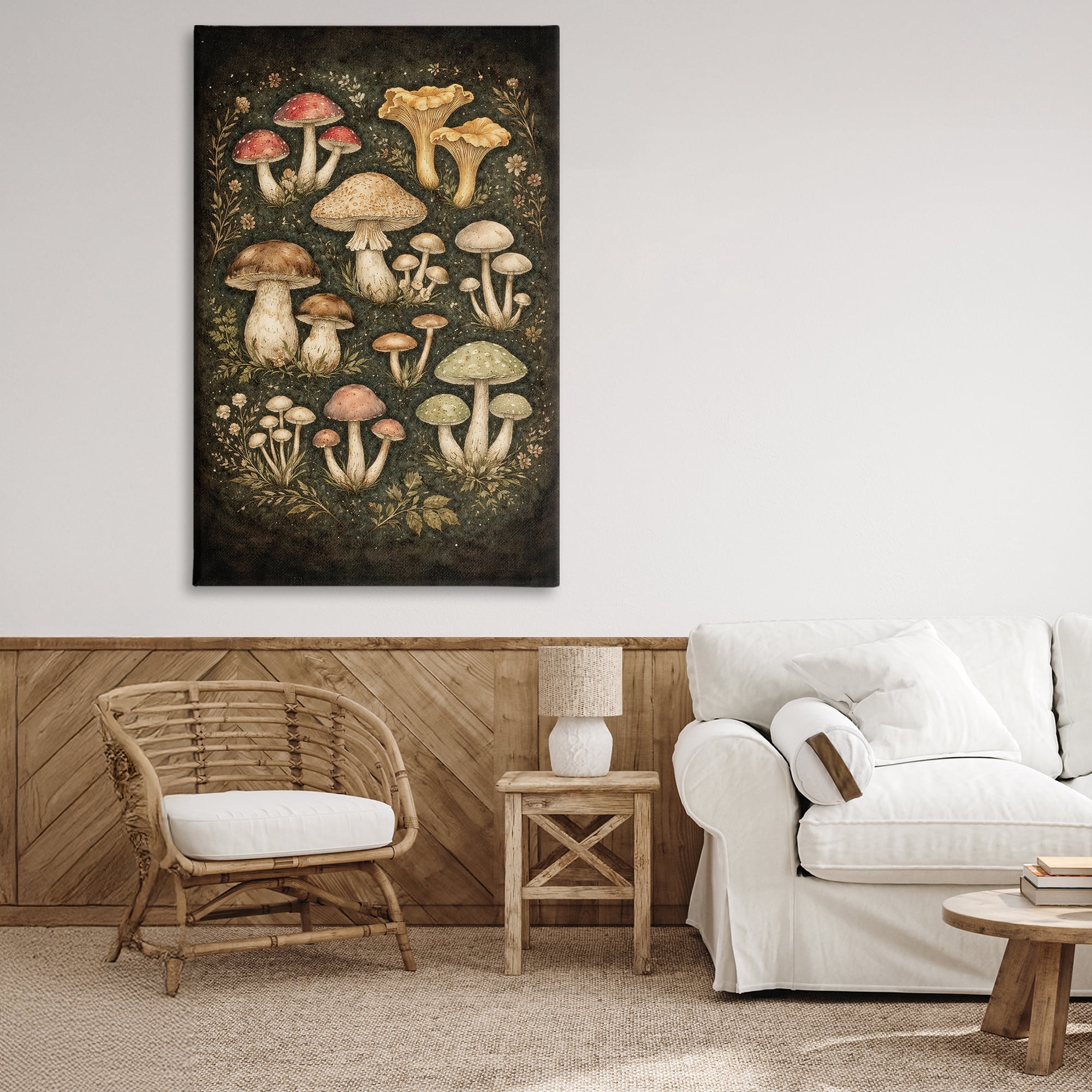 Stupell Industries Organic Sprouting Mushrooms Canvas Wall Art, design by Tom Crehan