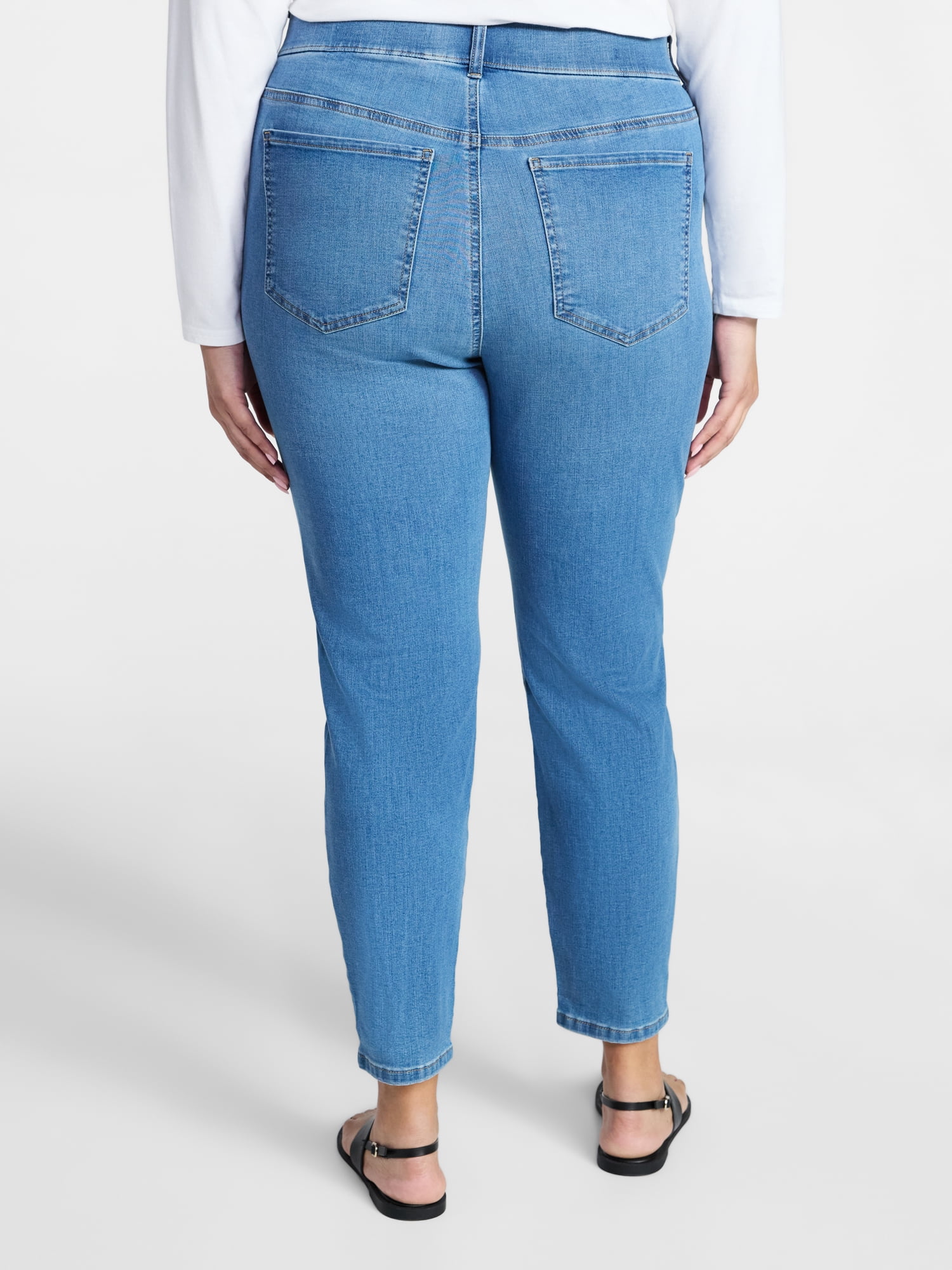 Terra & Sky Women's Plus Signature Pull On Skinny Jegging Pants with Control Panel, Sizes 0X-5X