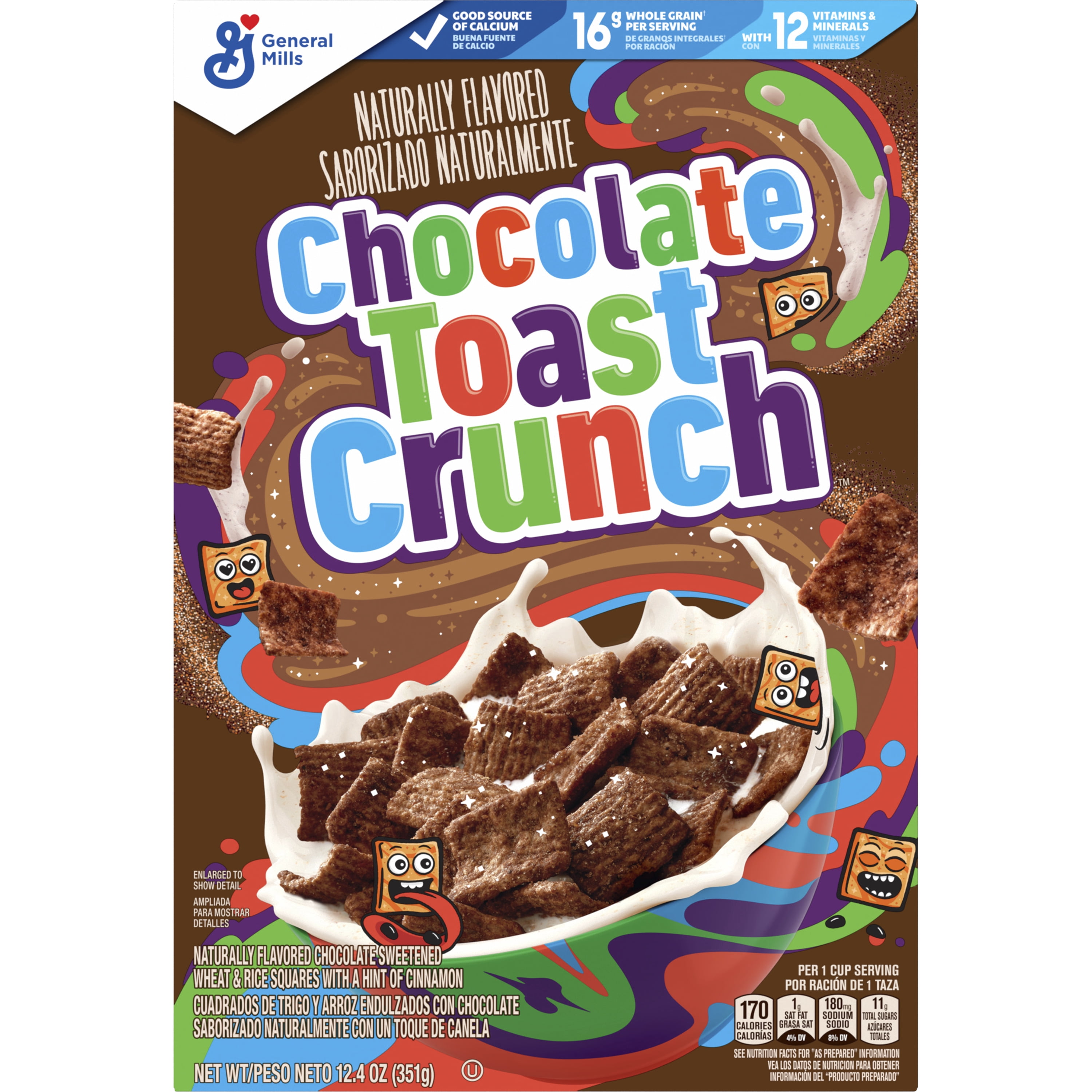 Chocolate Toast Crunch Breakfast Cereal, 12.4 OZ Cereal Box