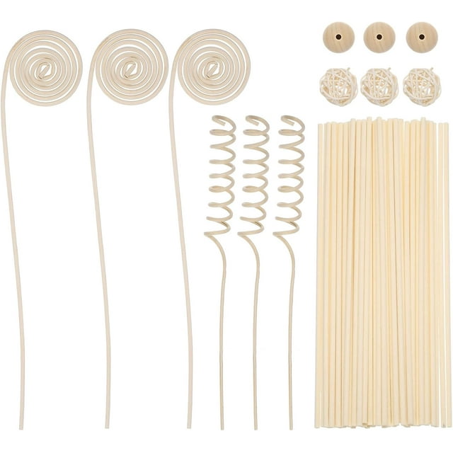 uxcell 42Pcs Reed Diffuser Sticks Set, Fiber Fragrance Flower Reed Diffuser Replacement Refill Sticks Flower Decor for Home, Hotel, Office (Wood)