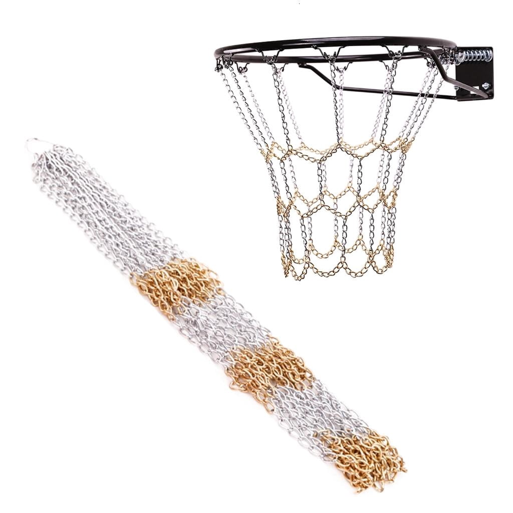 CEORPER Metal Chain Basketball Net Outdoor Goal Basketball Net for Most Standard Hoop