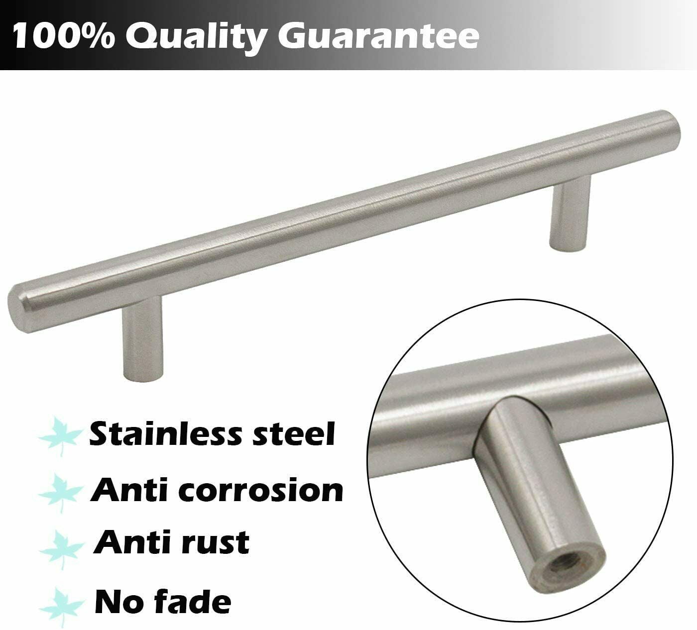Lohoms 10 Pack 14 inches Stainless Steel T Bar, Kitchen Door Cabinet Handles Pull Knobs T Bar, Brushed Cupboard Drawer Pulls, 14"