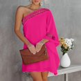 thumbnail image 4 of OSOLU Solid Color Summer Dress For Women One Shoulder Half Bat Sleeve Solid Color Lace Casual Dresses Loose Beach Mini Sun Dress Soft Sundress Vacation 2025 Elegant Classy Dresses, 4 of 6