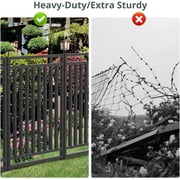 Petorldog Decorative Garden Fence Metal Dog Fence Outdoor for Yard, 36ft (L) x 40in (H), 14 Panels + 2 Gates, No Dig Fence for Patio | Black-Silver