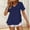 Blue, variant on ChaoHeng Women Tops on Sale under $10 Crinkle V-Neck T-Shirt Women's Casual Pleated Top Solid Color Summer 2025 New,Gray S