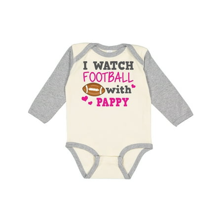 

Inktastic I Watch Football with My Pappy Gift Baby Girl Long Sleeve Bodysuit