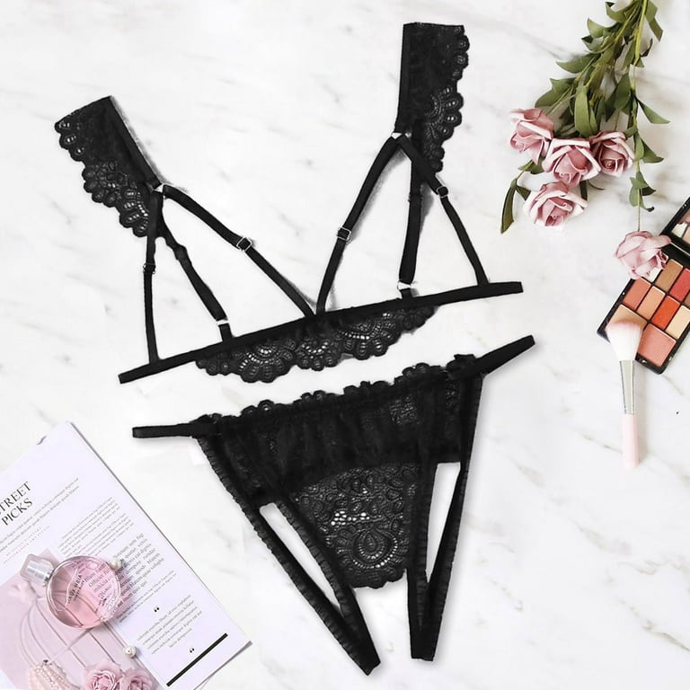 Womens Lace Underwear  Black Lace Lingerie Sets – Lounge Underwear