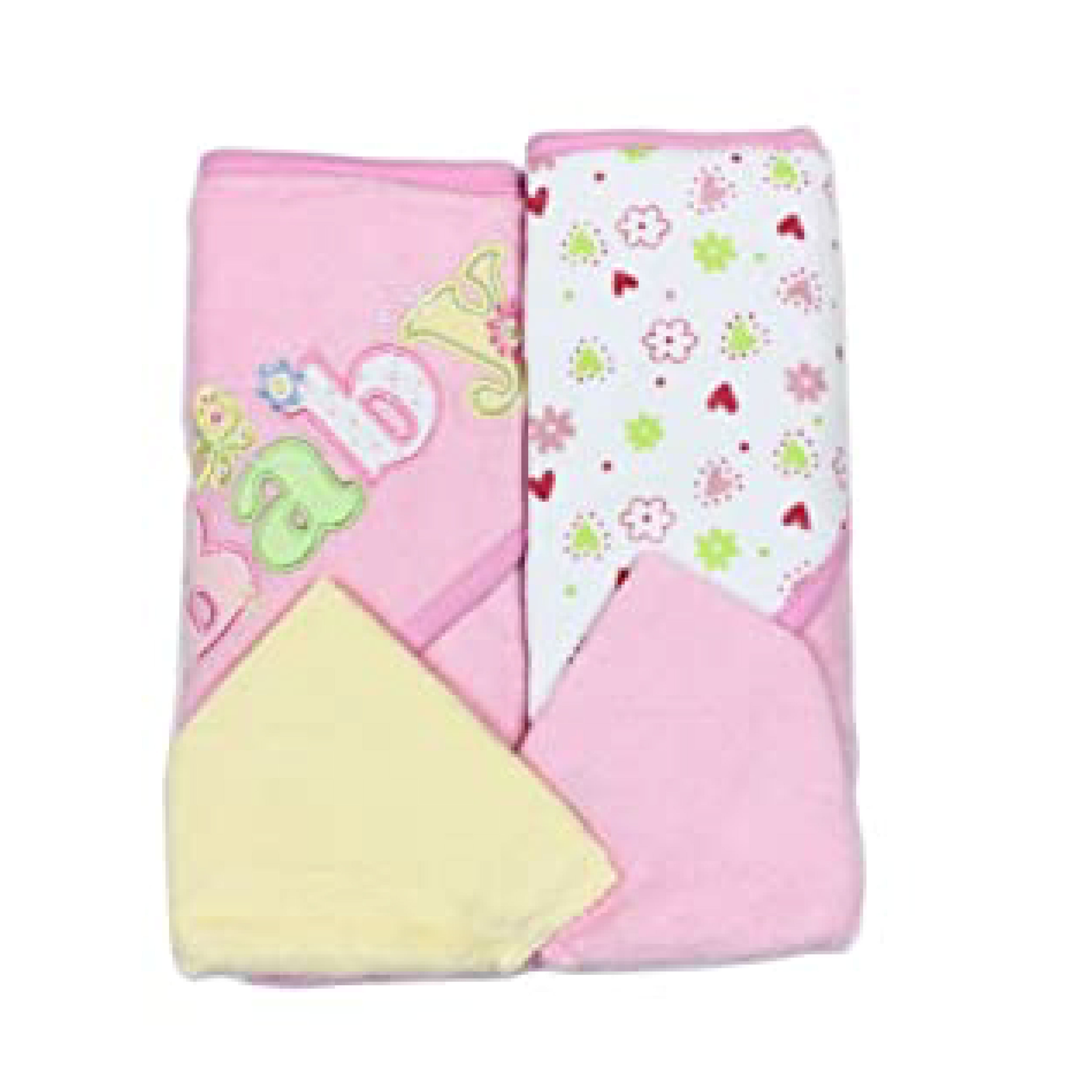 Spasilk Baby Bath 2 Hooded Terry Towels with 2 Washcloths, Baby Bath