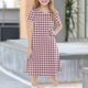thumbnail image 2 of Girls 2025 Summer Dresses Classic Checkered A-Line Dress Soft Short Sleeve Perfect for Casual and Special Occasions ,Sie:140, 2 of 7