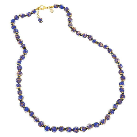 GlassOfVenice Murano Glass Sommerso Long Necklace - Tender Blue