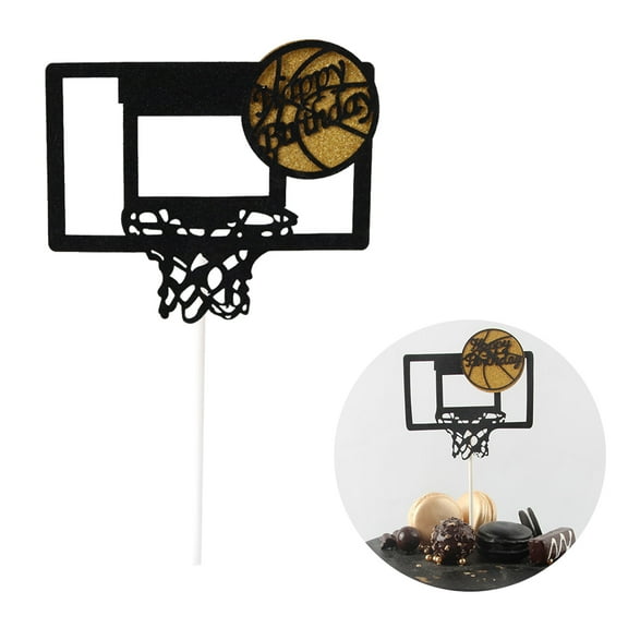 Raindrops Basketball Cake Topper for Cupcakes and Cakes Multi Paper Great for Parties and Decorations 6pcs