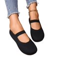 thumbnail image 4 of Womens Breathable Ventilated Knit Mesh Mary Jane Shoes, Elastic Single Strap Slip On Flats, Shock Absorbing Lightweight Daily Walking Footwear, 4 of 7
