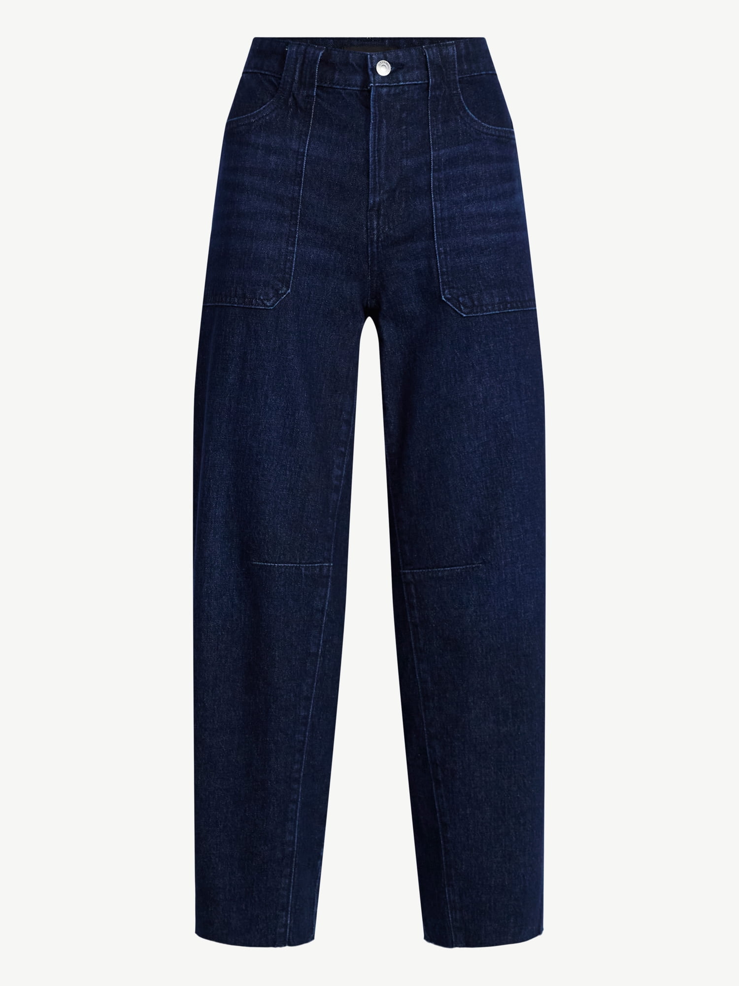 Free Assembly Women's Cropped Carpenter Barrel Jeans, 27" Inseam, Sizes 0-20