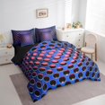 thumbnail image 3 of Manfei Geometric Honeycomb Twin Bedding Sets 7 Pieces,Stereoscopic Geometric Bedding Comforter Set 7 Pieces,Blue Pink Sheet Sets,Microfiber Room Decorative Reversible, 3 of 7