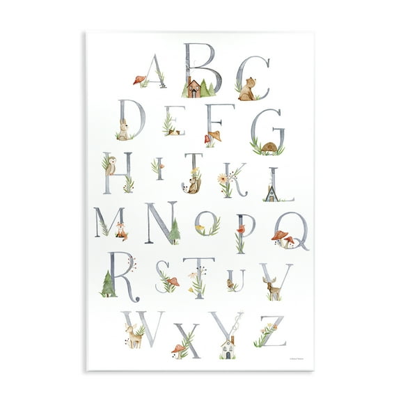 Stupell Industries Soft Cottage Alphabet Scenery Painting Unframed Art Print Wall Art, 10 x 15