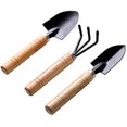 thumbnail image 1 of Hongchun Black 3 pcs Set Mini Flower Pot Tools Claw Garden Tools with Wooden Handles, 1 of 5