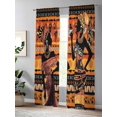 thumbnail image 4 of African Women Sheer Curtains 2 Panels Set Tribe Ethnic Style Traditional Africa Lihgt Filtering Rod Pocket Voile Drape, Semi Sheer Window Curtains for Bedroom Living Room, 52"x96", 4 of 5