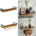 thumbnail image 6 of Wall Mounted Kitchen Shelf, Rustic Wood Wall Storage Shelves for Bathroom, Living Room and Bedroom Set of 2, 6 of 9