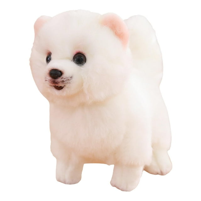 Muñeco de peluche de perro, juguete suave para perro, adorable perro de simulación abrazable pomeranio
