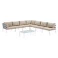 thumbnail image 3 of Modway Harmony 8 Piece Outdoor Patio Aluminum Sectional Sofa Set, Multiple Colors, 3 of 9