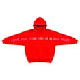 thumbnail image 7 of Girls Red Graphic Hoodie, Soft 100% Polyester "I Love You This Much" Print, Long Sleeve Hooded Sweatshirt for Kids 4-12, Machine Washable Casual Wear,Size 4 T, 7 of 7