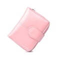 thumbnail image 1 of Jumpingount Cartera de cuero de diseño Simple, monedero plegable para almacenamiento de cambio de dinero, tarjetero de crédito y débito para Carteras Rosa, 1 of 6