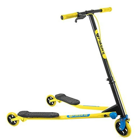 Yvolution Y Fliker Air A3 Yellow| Foldable Kids Drifting Wiggle Scooter | 3 Wheels Self-Push Scooter for Boys & Girls Age 7+ Years